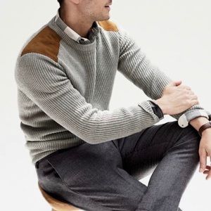 J. Crew Shoulder-Patch Crewneck Sweater